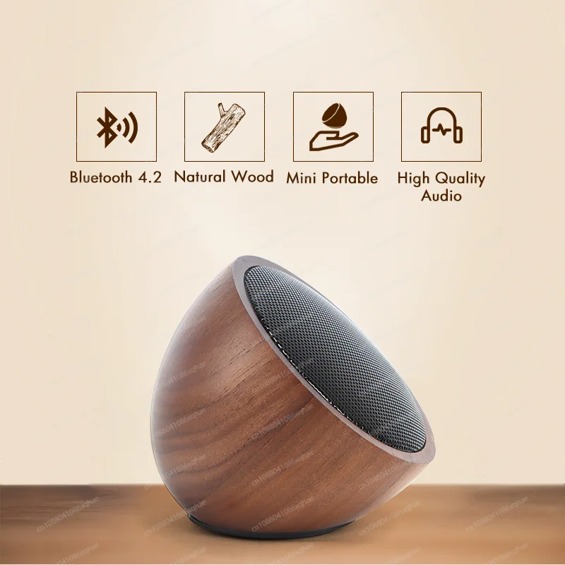 Christmas Gifts Wholesale Natural Wooden BT Portable Speaker Wood Mini Wireless Speaker for Travel,bedroom