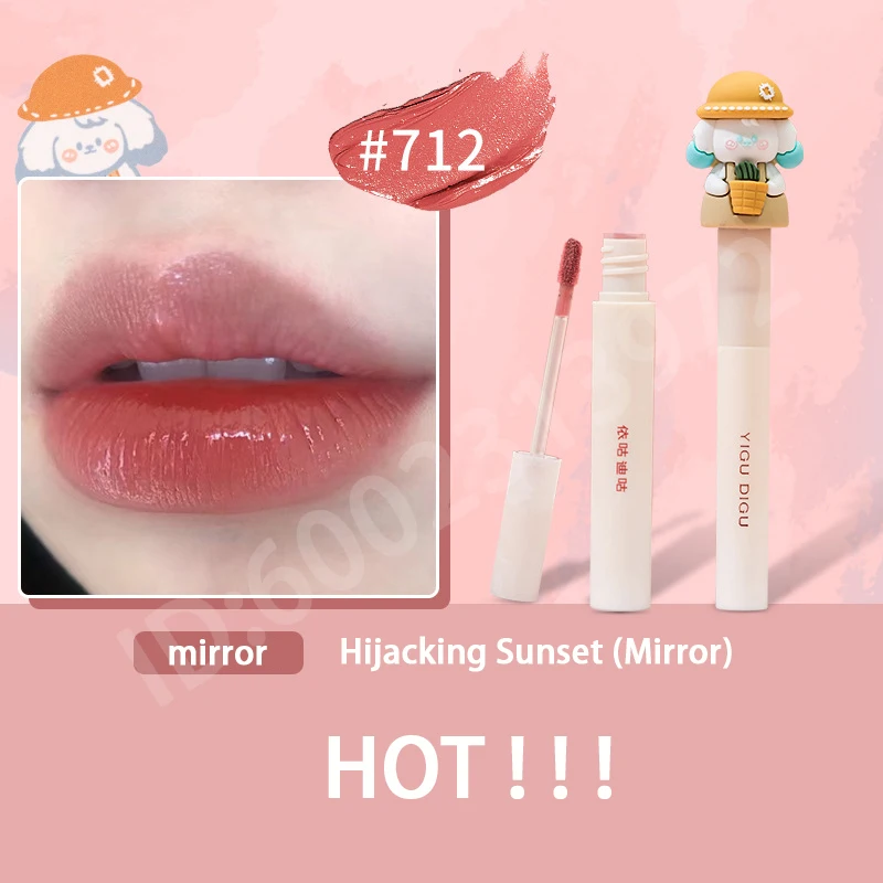 

YIGUDIGU Matte Lip Gloss Lip Stain Lip Tint Longlasting Non-sticky Non-dry Velvet Mirror Lip Glaze Waterproof Sexy Lips Makeup