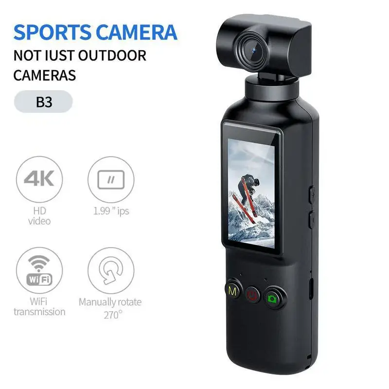

UFO BOSSE B3 Sports Camera 4K Ultra HD Mini Pocket Handheld Rotatable Lens WIFI Outdoor Cycling Hiking Action Video Recorder