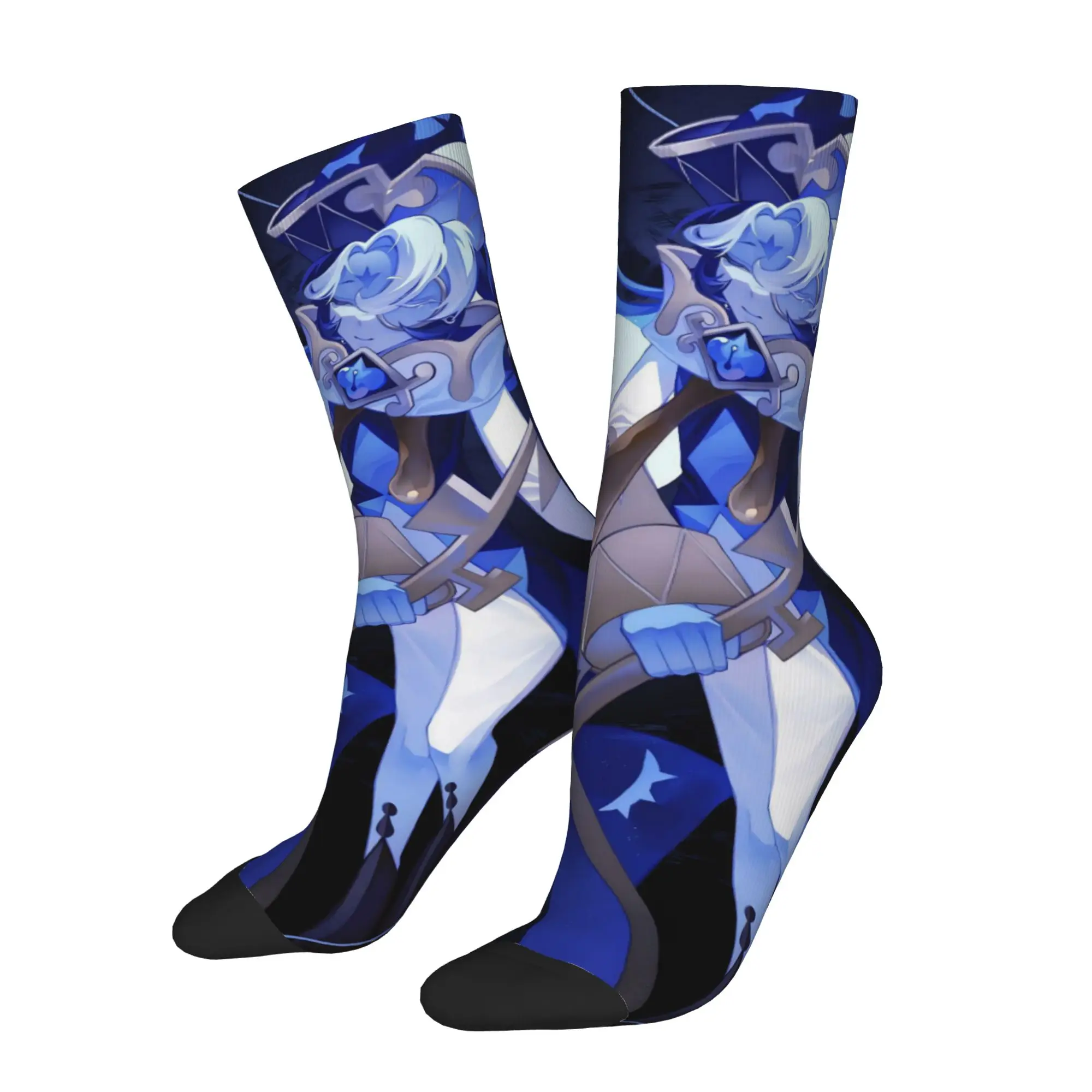 Harajuku Shadow Milk Cookie Run Kingdom Skateboard Socks Cartoon CRK Game Polyester Long Socks for Women Men Sweat Absorbing