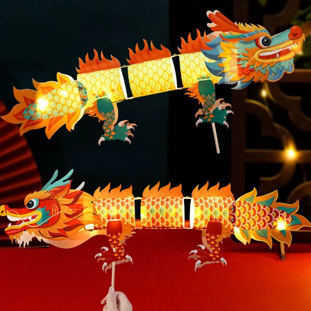 

Craft Kit Mid Autumn Chinese Lantern Material Bag DIY Dragon Lantern Chinese Style Handmade Mid-Autumn Festival Lantern
