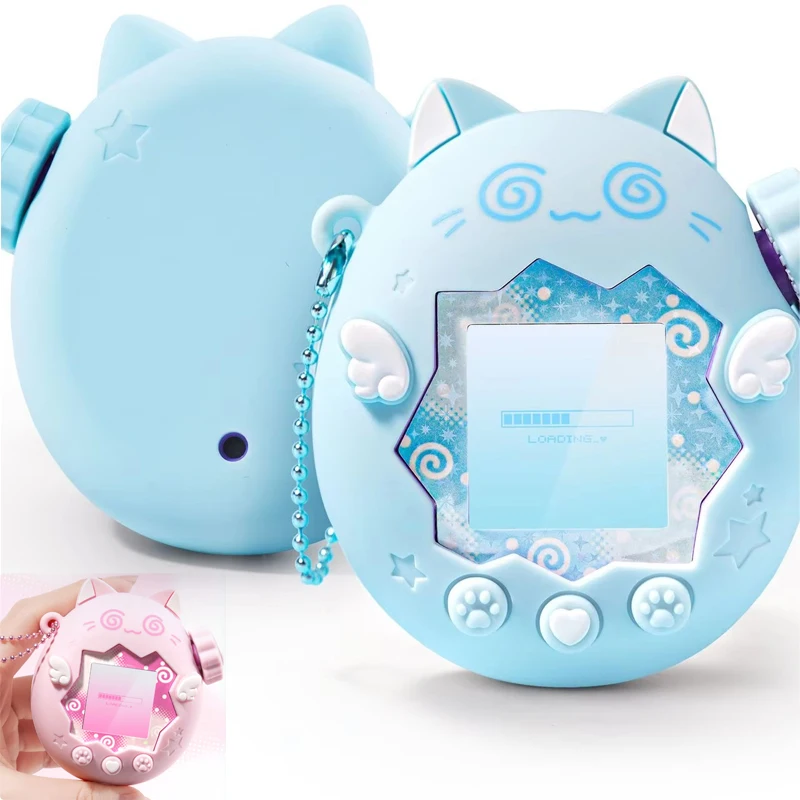 Schöner Silikon-Weichschutz-Aufkleber mit Kette für Tamagotchi Paradise Schutzhülle, Tastenkappen-Abdeckung, Zubehör