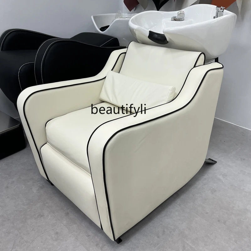 

Barber Shop Sitting Shampoo Chair Shampoo Recliner Hair Salon for Hair Salon Ceramic Basin Deep Basin Flushing Bed New