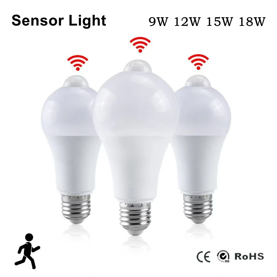 AC85-265V LED Light Control Sensor E27 Light Bulb 15W 12W 9W 7W 5W Day Night Light Auto ON OFF Patio Porch Smart Lamp for Garden