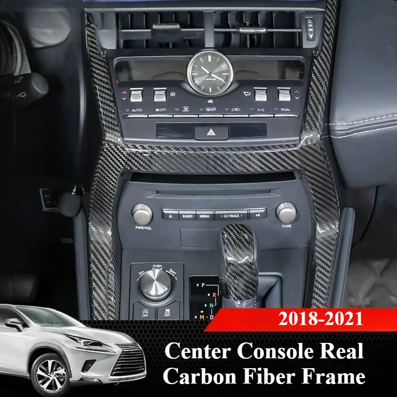 For Lexus NX200/NX300/NX300h 2018-2021 Real Carbon Fiber Center Panel Cover Custom Precise Fit Anti-Scratch Interior Mod Decor