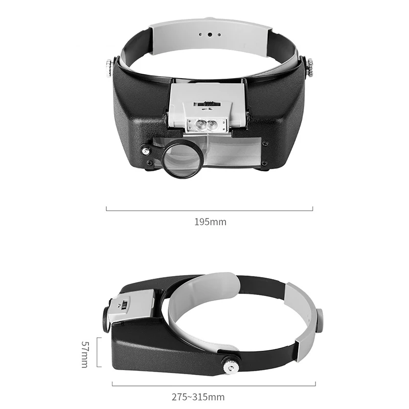 10x bandana óculos lupa tamanho ajustável led lupa óculos para leitura optivisor lupa iluminada