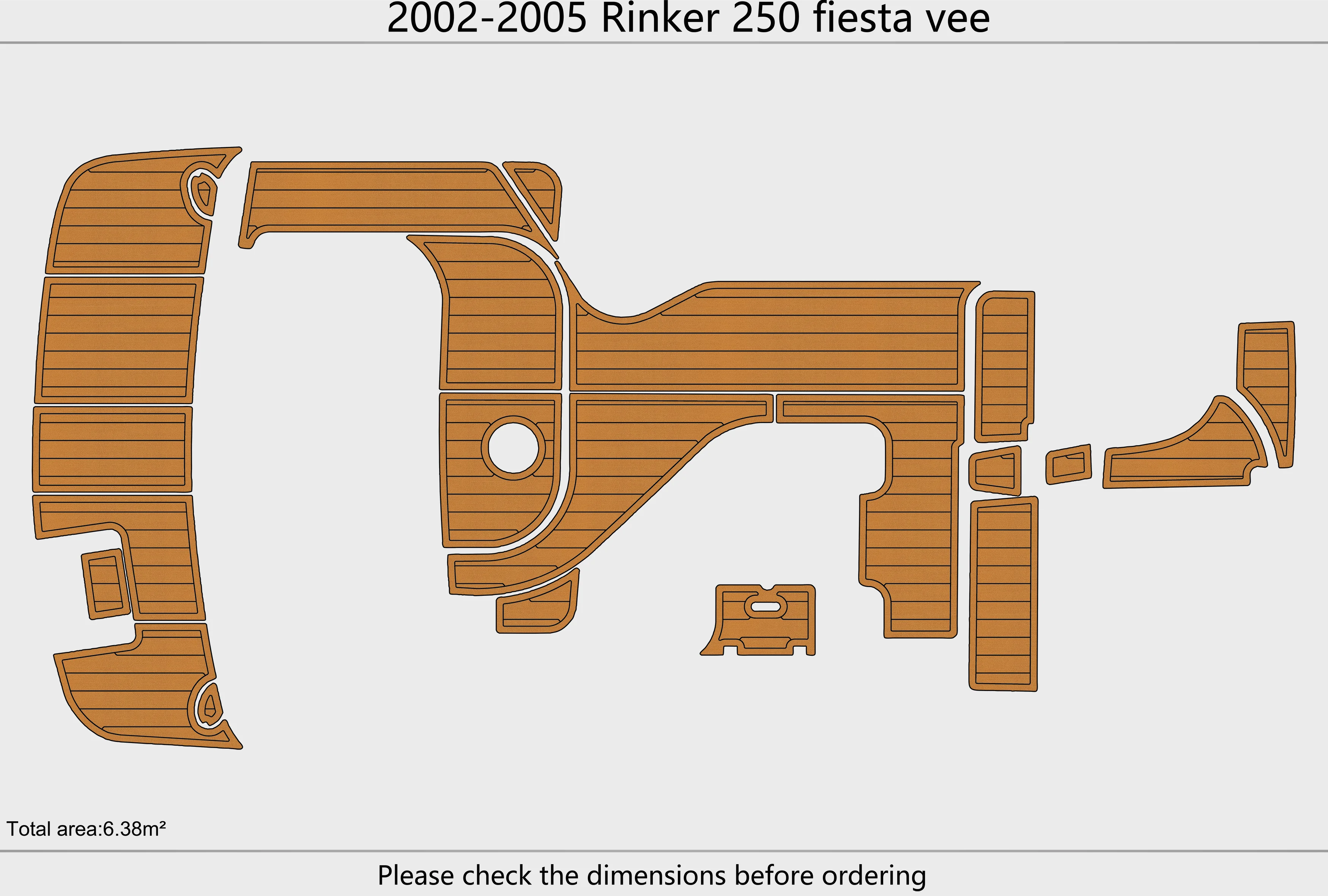 Eva foam Fuax teak seadek marine floor For 2002-2005 rinker 250 fiesta vee  Cockpit Swim platform 1/4