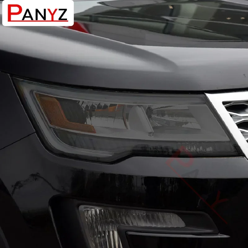 

2 шт., защитная тонировочная пленка для автомобильных фар, дымчатый передний светильник, прозрачная наклейка из ТПУ для Ford Explorer 2016 2017, автоаксессуары