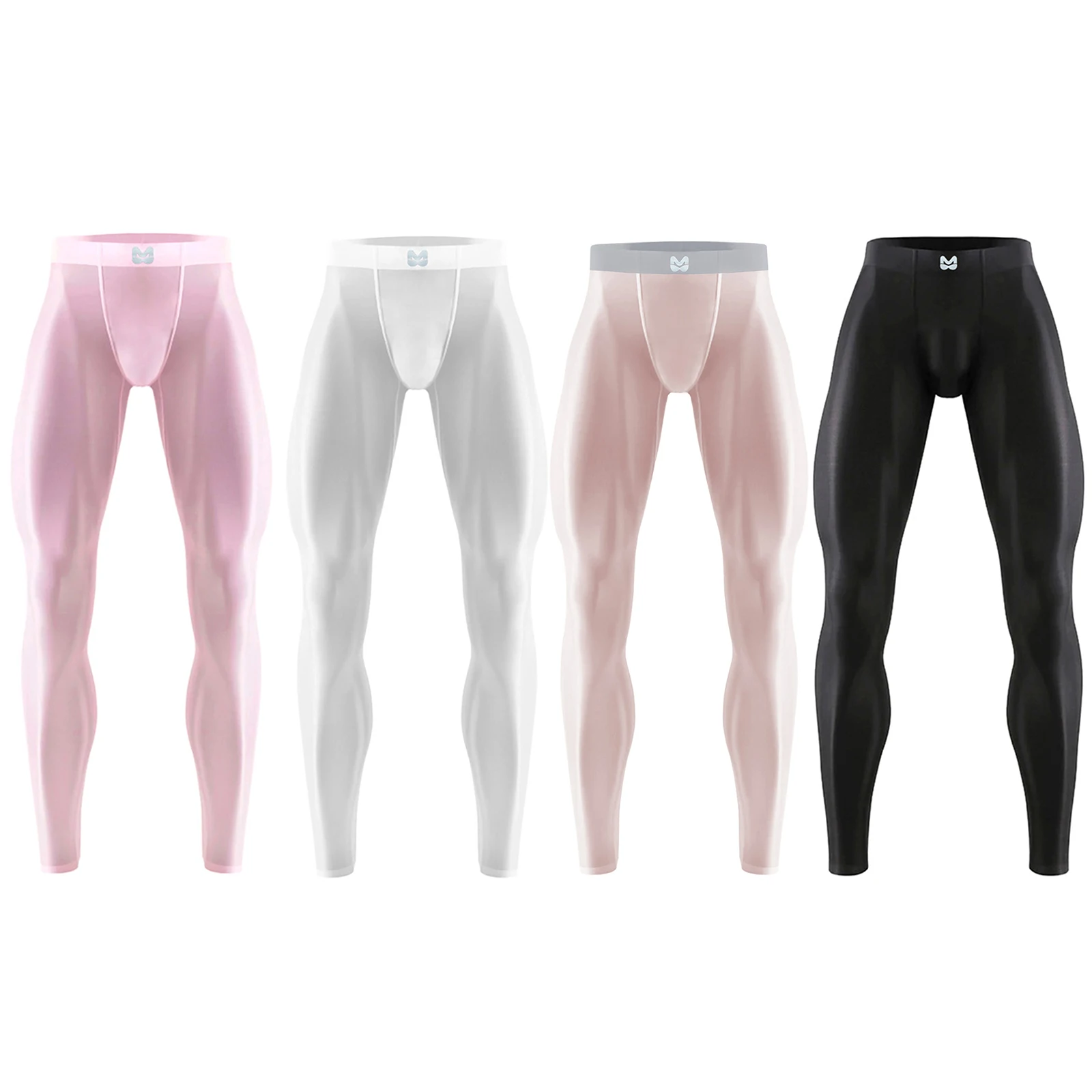 Seidige Yoga-Fitness-Leggings für Herren, Ausbuchtungsbeutel, Pilates, nahtlos, dehnbar, Bodybuilding-Strumpfhose, Hose, Fitnessstudio, Sport,