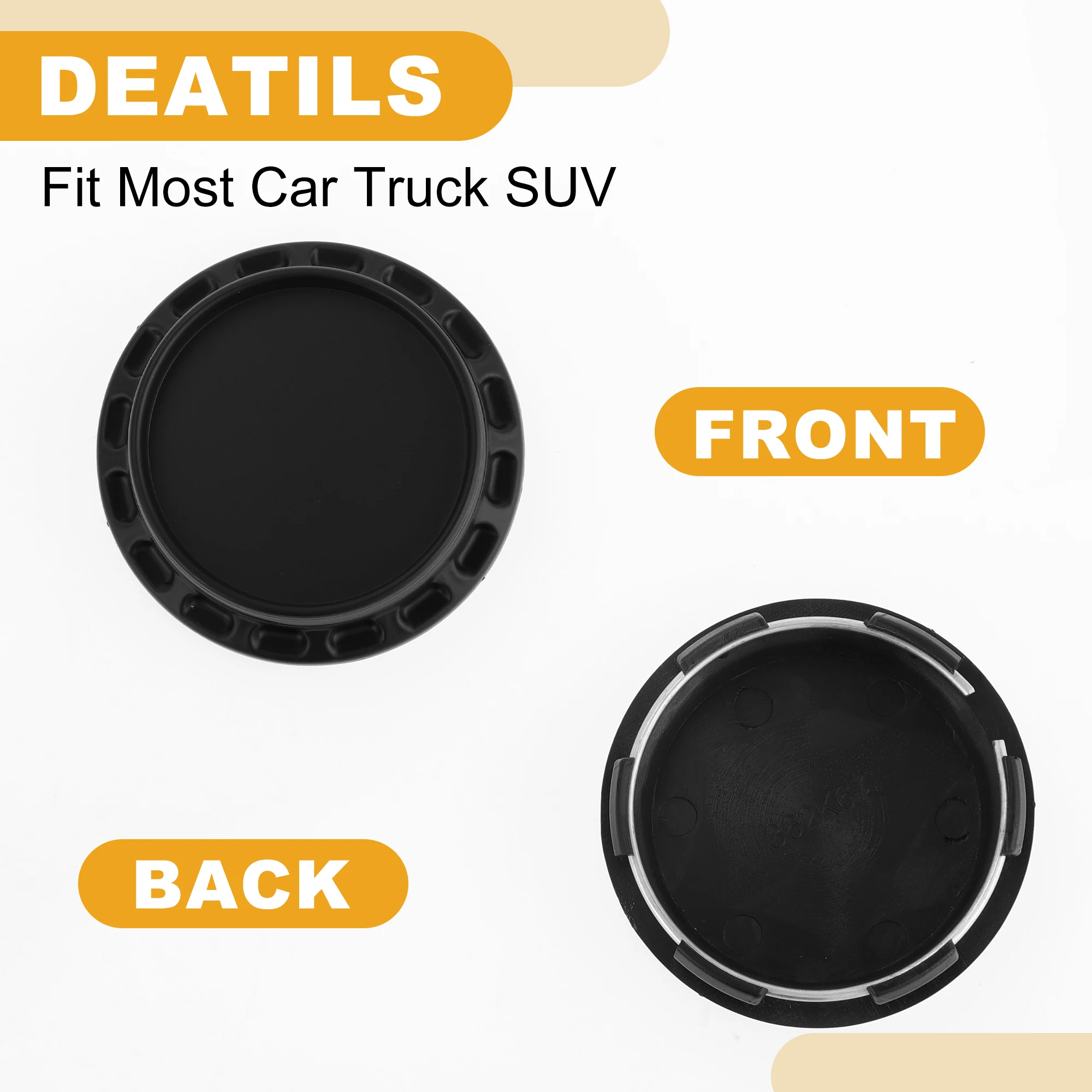 UXCELL 67mm OD 62mm ID Universal Car Wheel Center Caps Matte Black Auto Hub Covers Accessories Scratch Rustproof