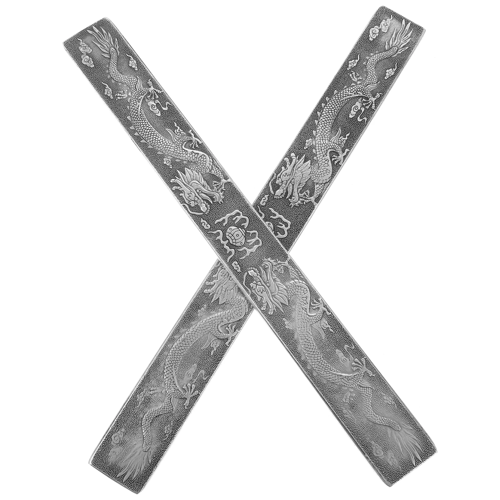 1 زوج مستطيلة الخط الصيني ثقالة الورق الفضية أداة مكتب الزخرفية الخط ممارسة ثقالة الورق