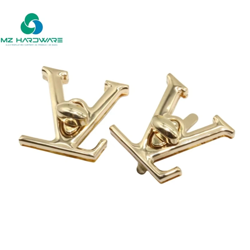

MZhardware 1 Piece Wholesale Luxury Lock-Type Bag Lock - Stainless Steel Twist Buckle & Enamel Initial Charm Lock