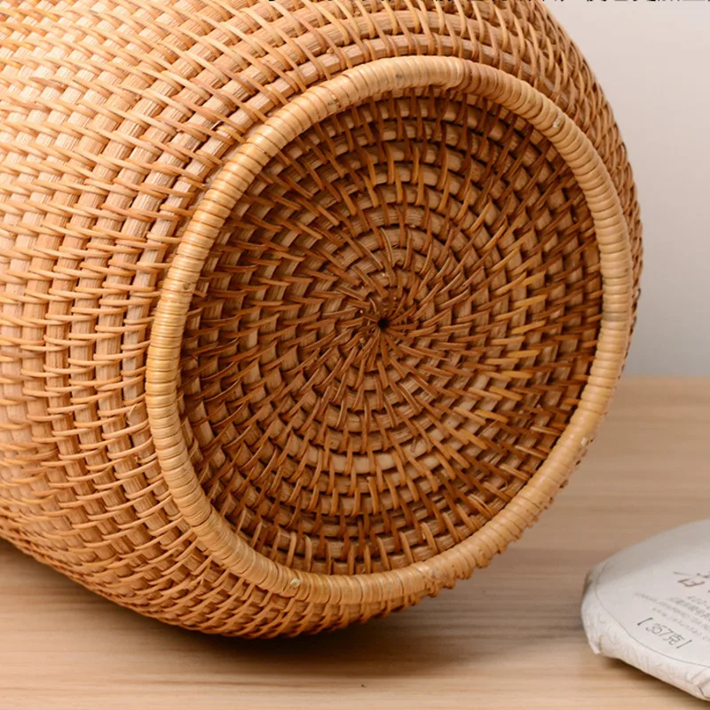 Artisanal HandWoven Rattan Storage Basket Versatile EcoFriendly Organizer Clamshell Design Laundry Jewelry Box