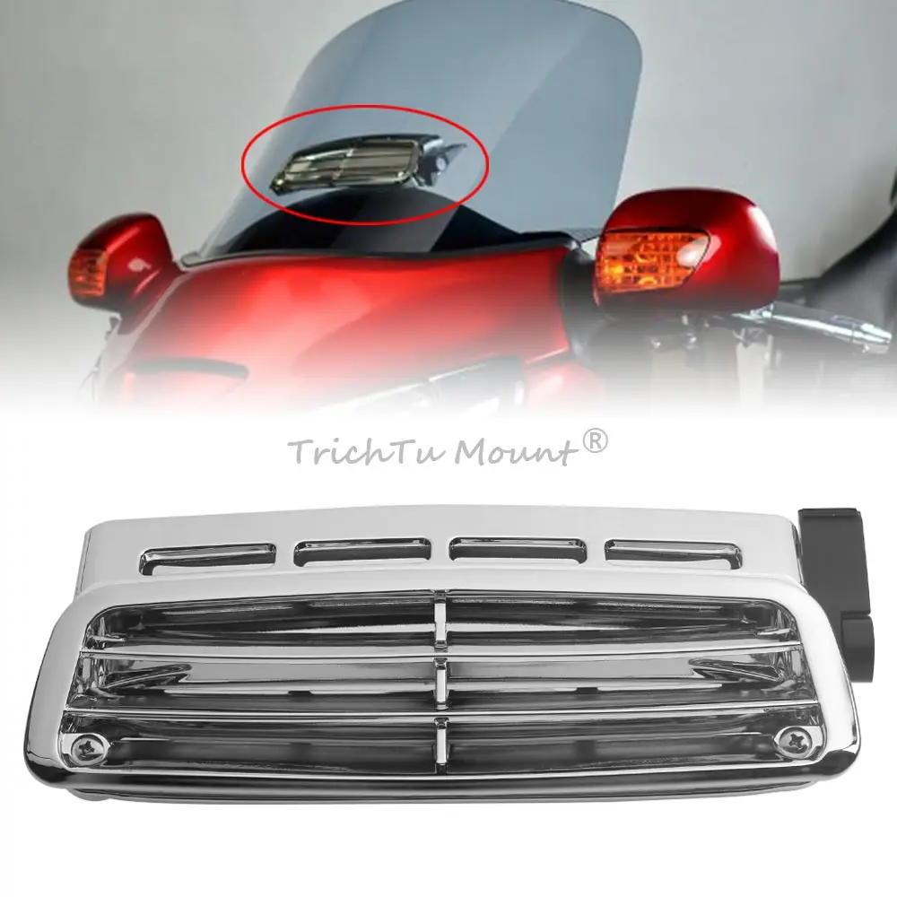 

For Honda Gold Wing GL1800 2001-2017 Motorcycle Windshield Vent Air Flow Deflector ABS Chrome Air Vent