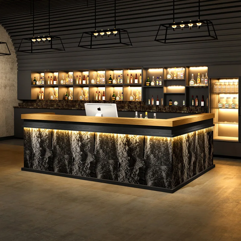 Meja Kasir Restoran Bar Gaya Cina Baru Homestay Mewah Meja Kasir Kayu Solid Perabot Meja Resepsionis JT40C