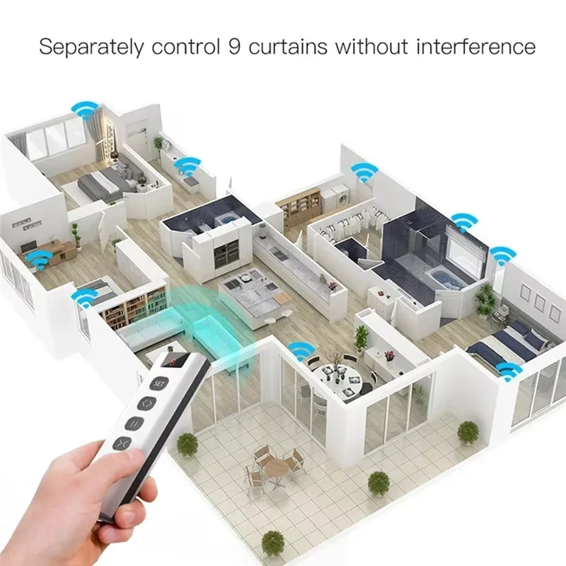 A73E-For Wifi Curtain Switch 9-CH 433MHZ Remote Control For RF Roller Blind Module Electric Shutter Controller