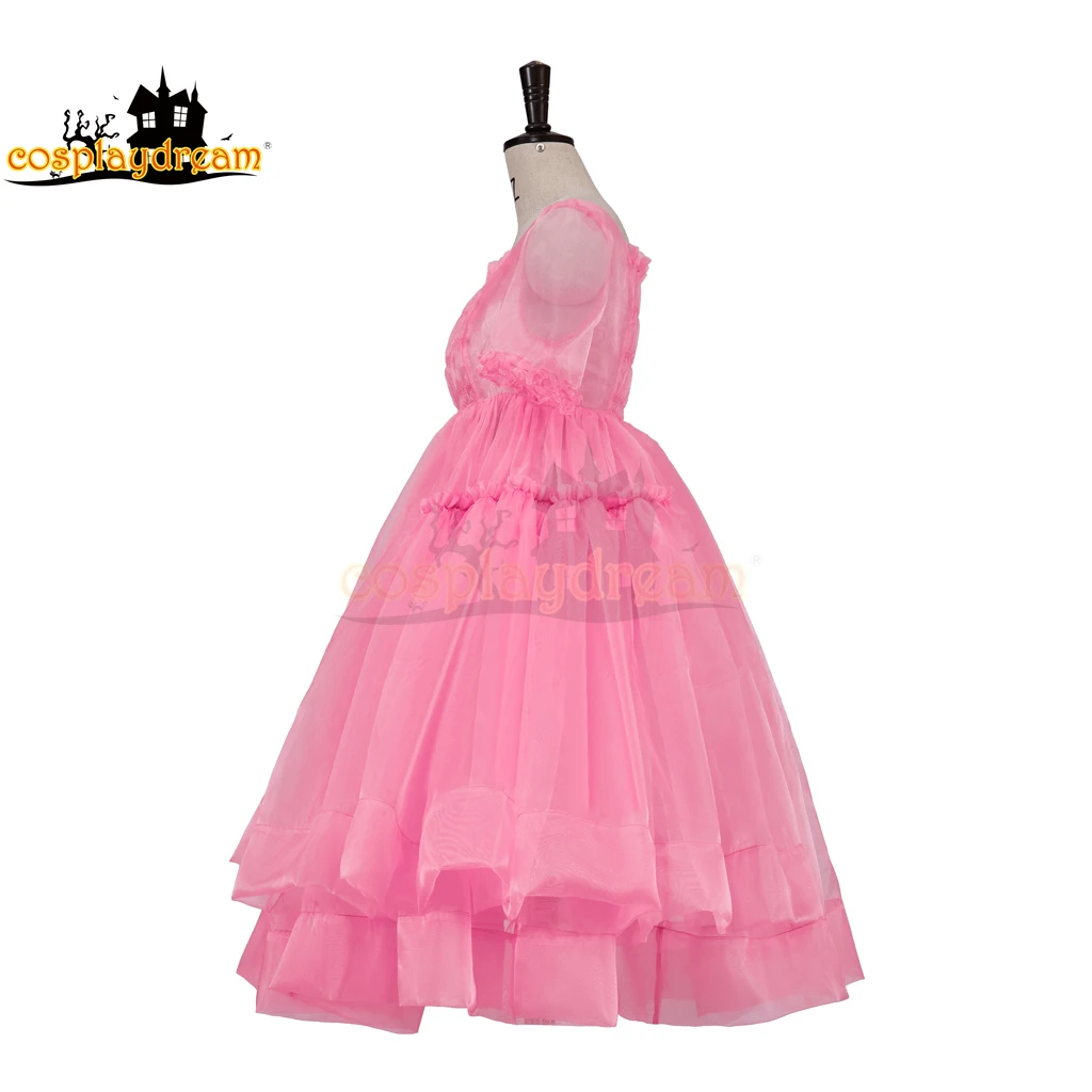 Killing Eve Pink Dress Jodie Comer Villanelle Cosplay Costume Molly Goddard Tulle Fluffy Dress Outfit for Women Girls Holiday