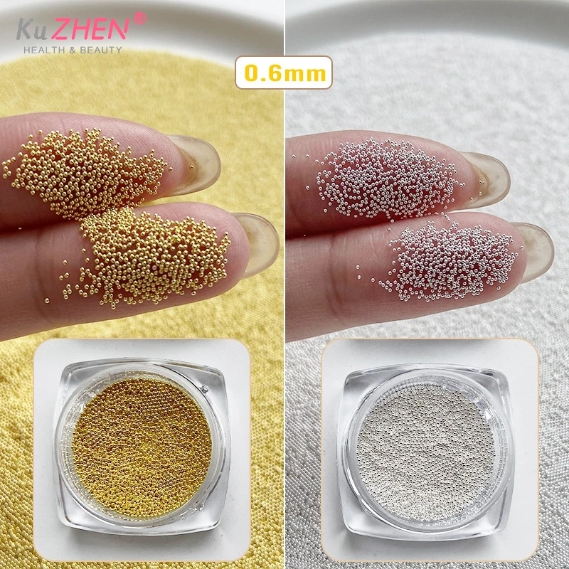 0.4mm-1.5mm koraliki do paznokci kulka stalowa metalowe mikro kawiary mieszanka ozdób do paznokci biżuteria ze strasu akcesoria do Manicure DIY ozdoby