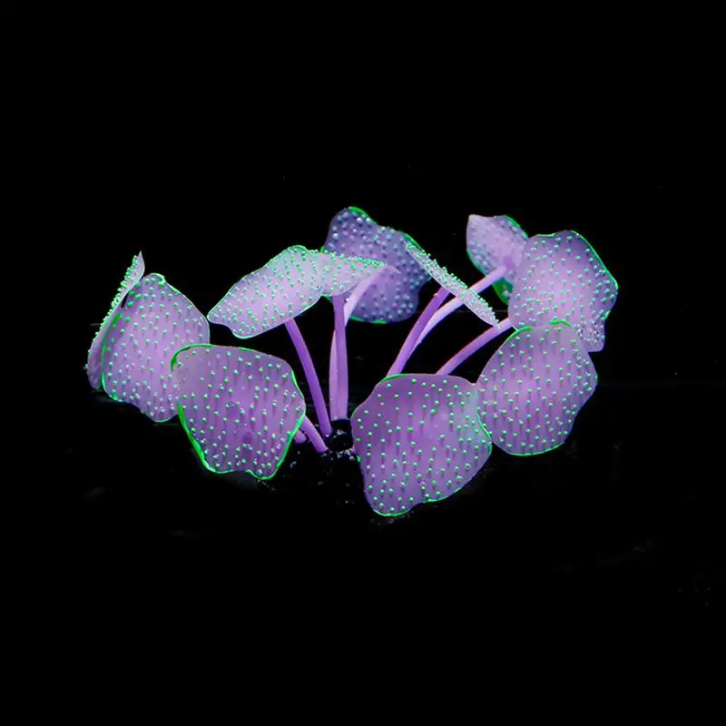 Simulação de coral luminosa planta artificial decoração do aquário silicone ervas daninhas subaquáticas grama aquário decoração do tanque de peixes ornamento