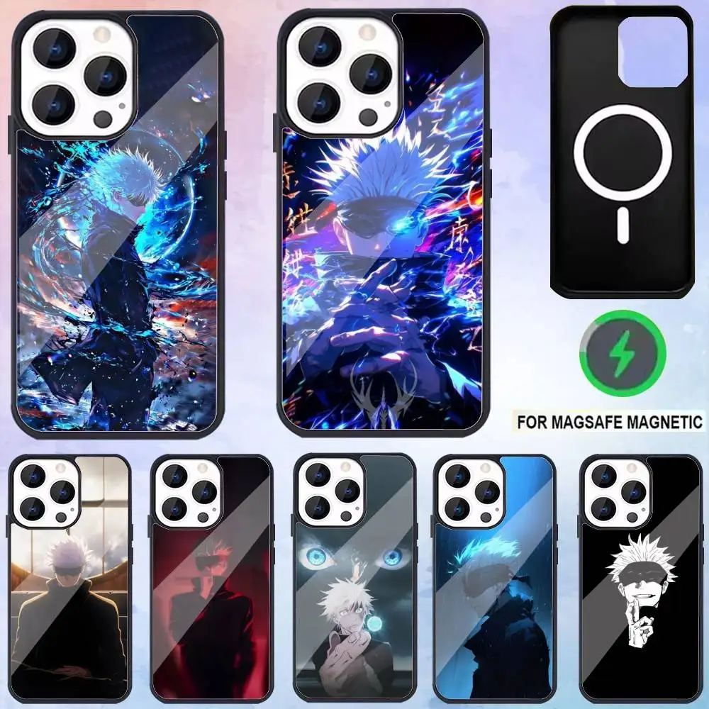 

Jujusu-Kaisen Gojo Satoru Phone Case For iPhone17,16,15,14,13,12,11 Plus,Pro Max Magnetic Magsafe Wireless Charging