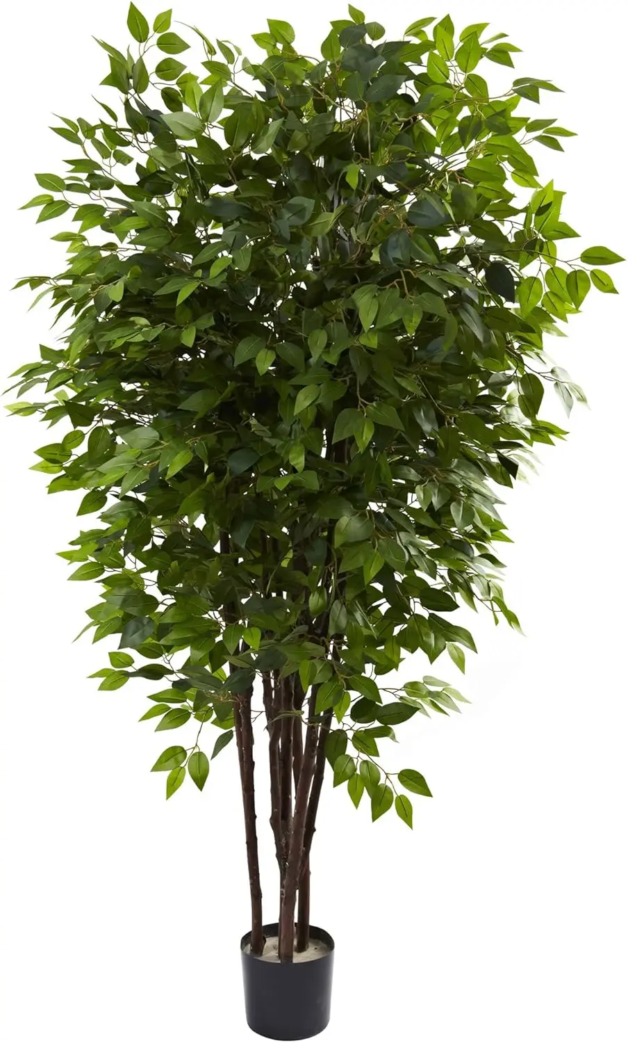 

6.5FT Artificial Deluxe Ficus Tree for Indoor Home Décor, Large Fake Plant with Black Nursery Planter, Faux Ficus Tree