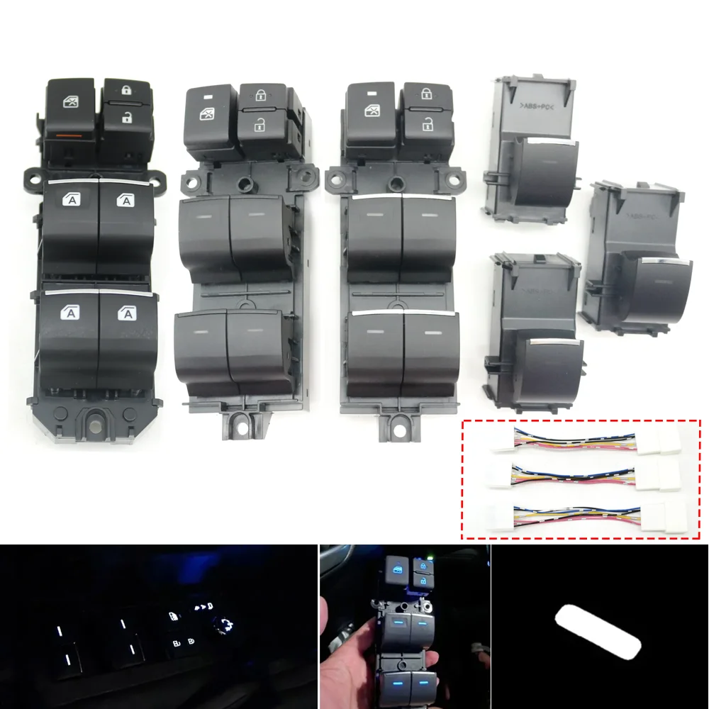 Left Driver LHD Power Window Glass Lift Control Switch Button With Cable For Toyota Camry Highlander RAV4 Levin C-HR BZ4X Karis