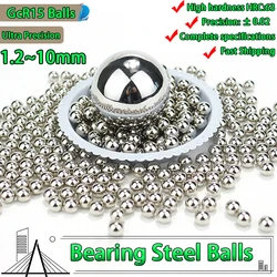 G3 Grade Bearing Steel Ball High Chromium Precision Solid Balls GCR15 1.2/1.5/2/2.5/3/3.175/3.5/3.96/4/4.763/5/6/6.35/7/8/9/10mm