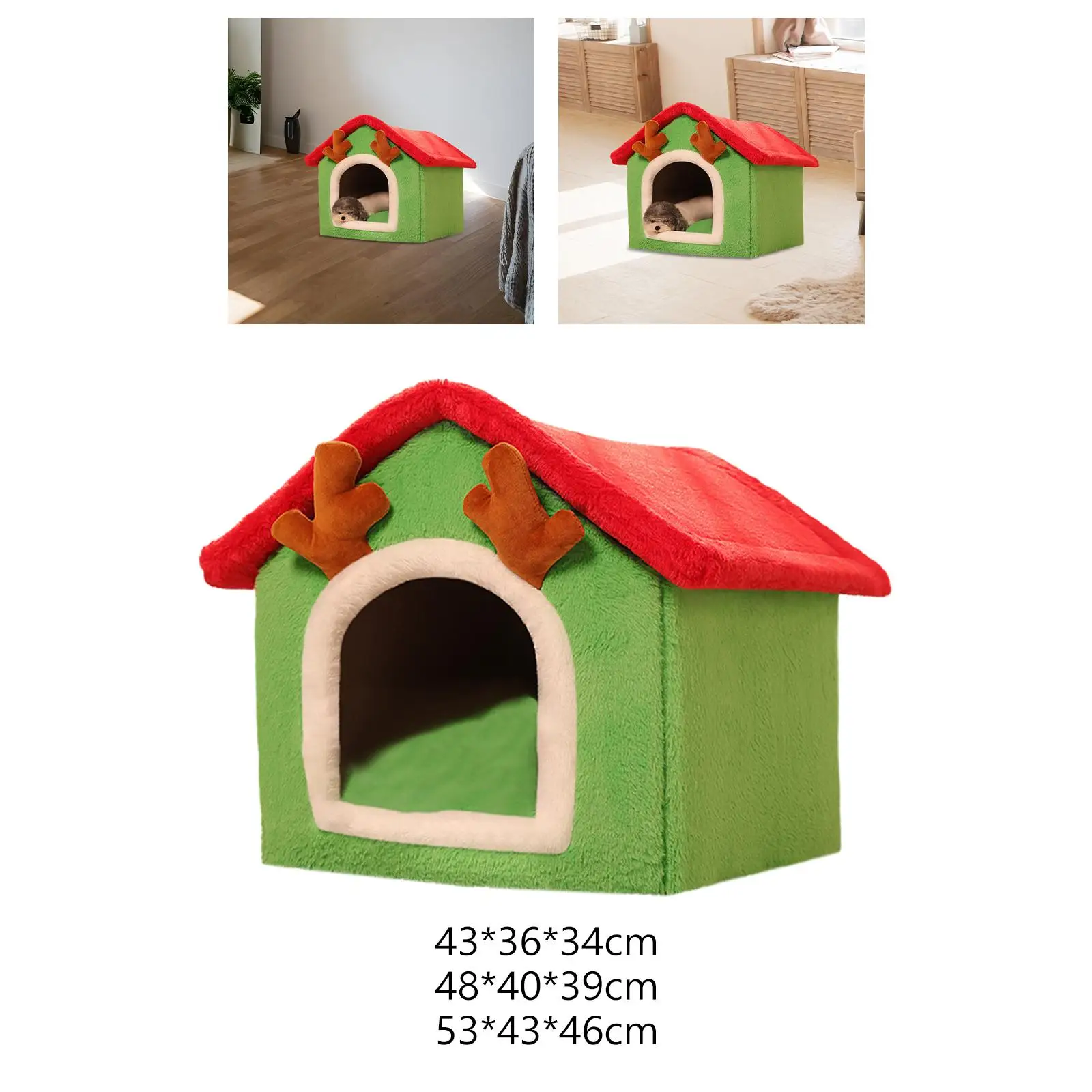 Tienda de campaña para gatos, bonito nido para gatos, lavable, con astas de alce, cómoda casa para gatos para interiores y exteriores, cachorros, perros, el mejor regalo