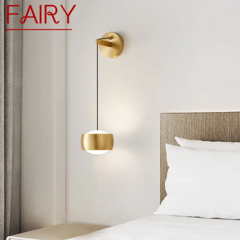 

FAIRY Contemporary Brass Light Wall LED 3 Colors Creative Simplicity Gold Interior Sconce Bedside for Home Bedroom