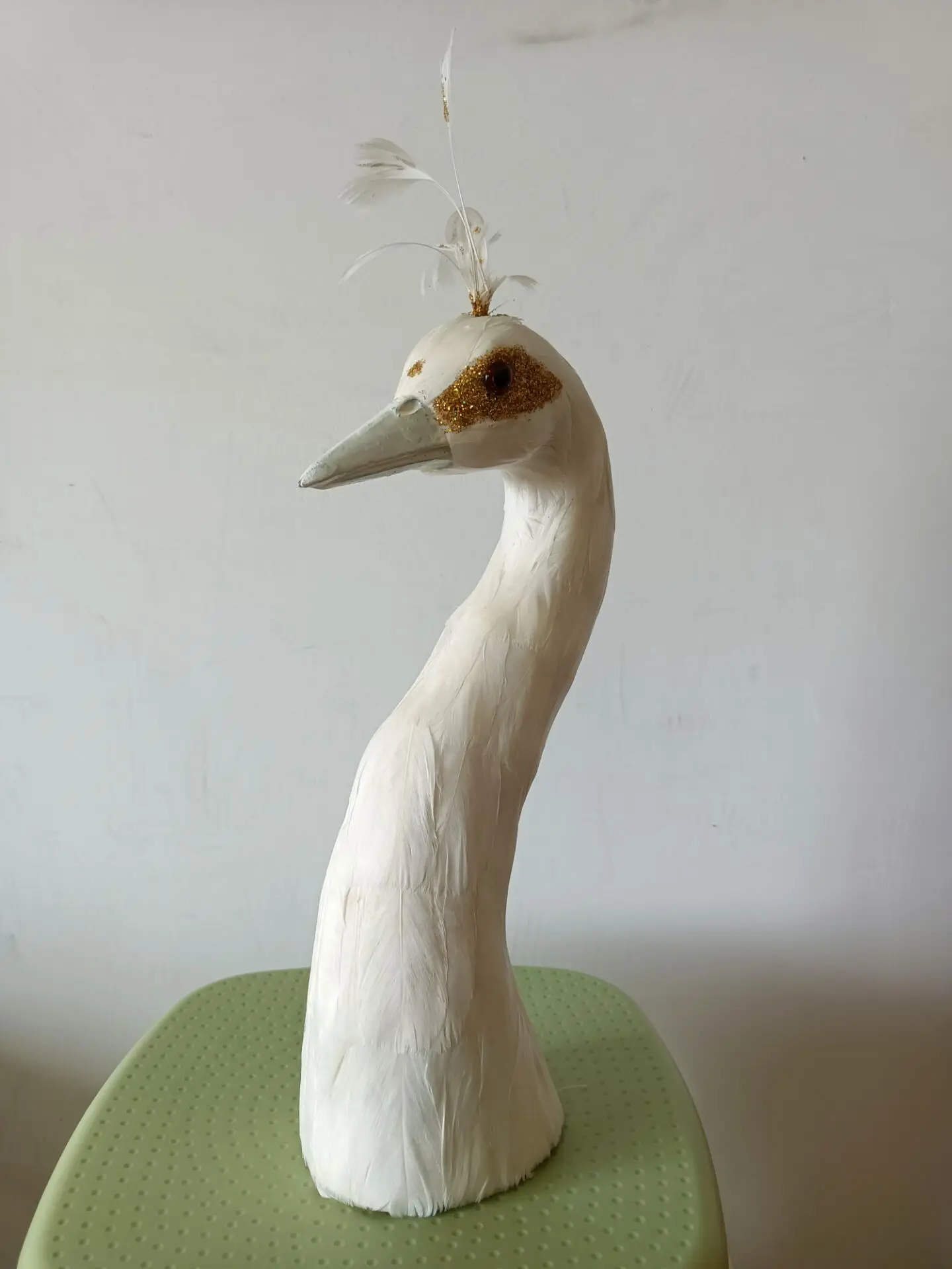 new simulation foam and feathers white peacock head model garden home decoration about 33cm a2779