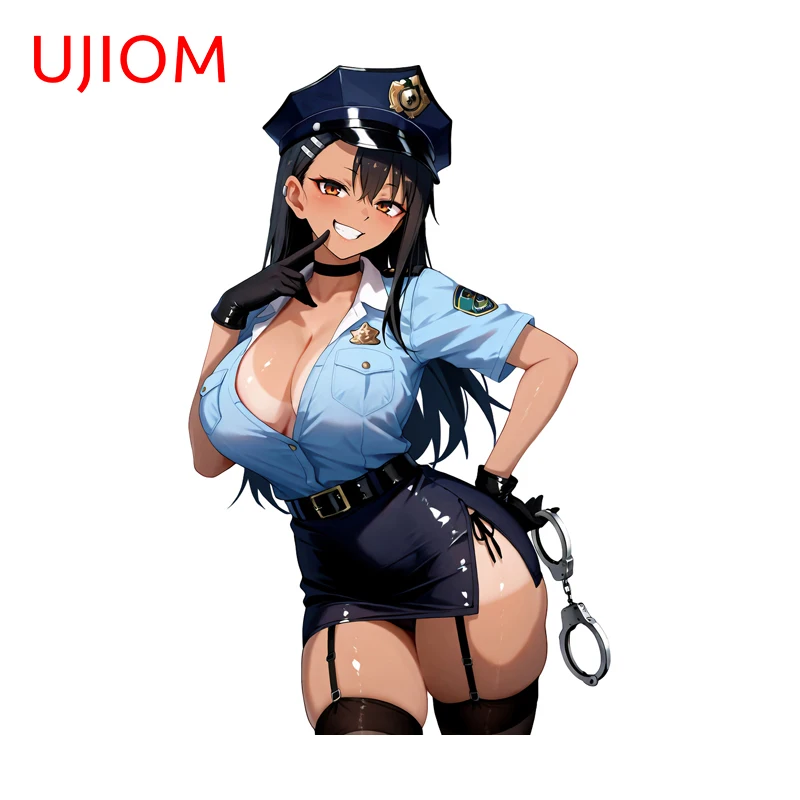 UJIOM Sexy Police Uniform Nagatoro San Wall Sticker Premium Attractive Design Scratch Proof Picture Decal Game Room Decor