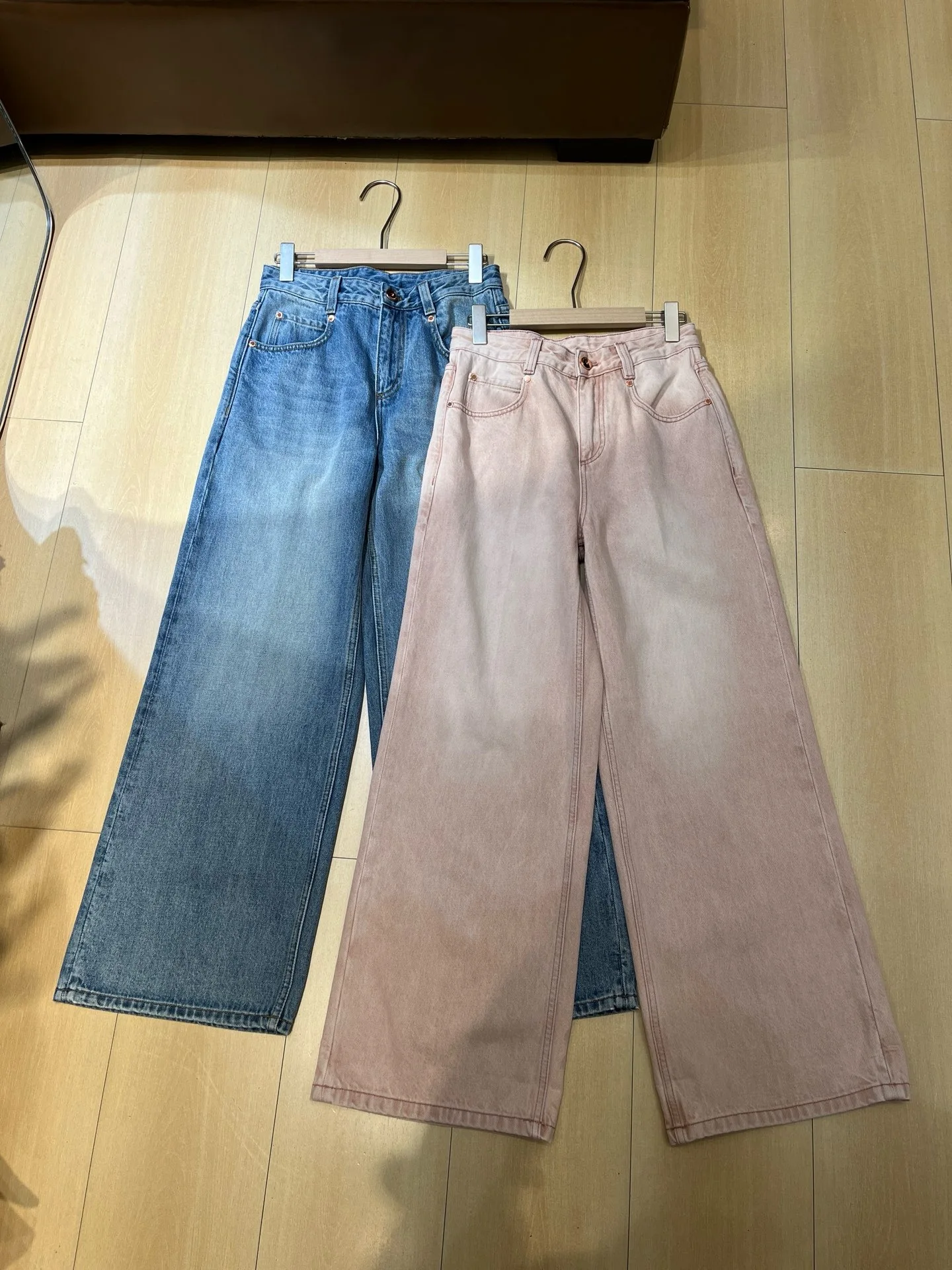 Vintage Washed Denim Wide Leg Pants Women High Rise Relaxed Fit Casual Jeans