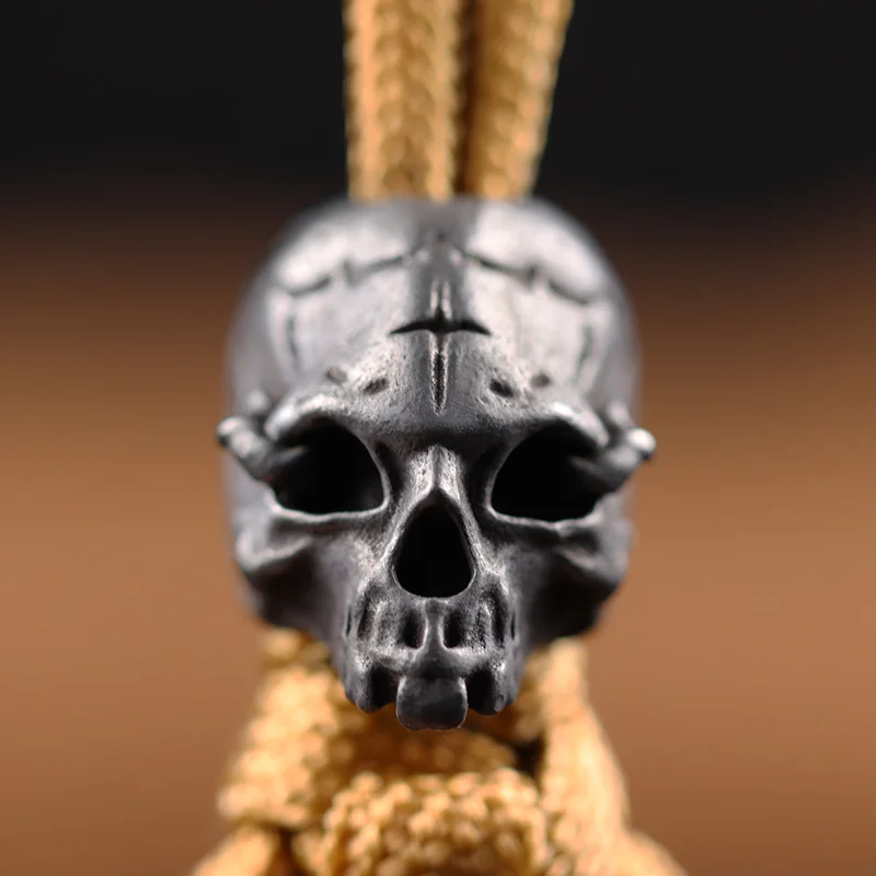 Cross Mice Tooth Skull Head Brass Knife Bead EDC Outdoor DIY Paracord Handmade Woven Lanyard Pendant Bracelet Charms Accessories