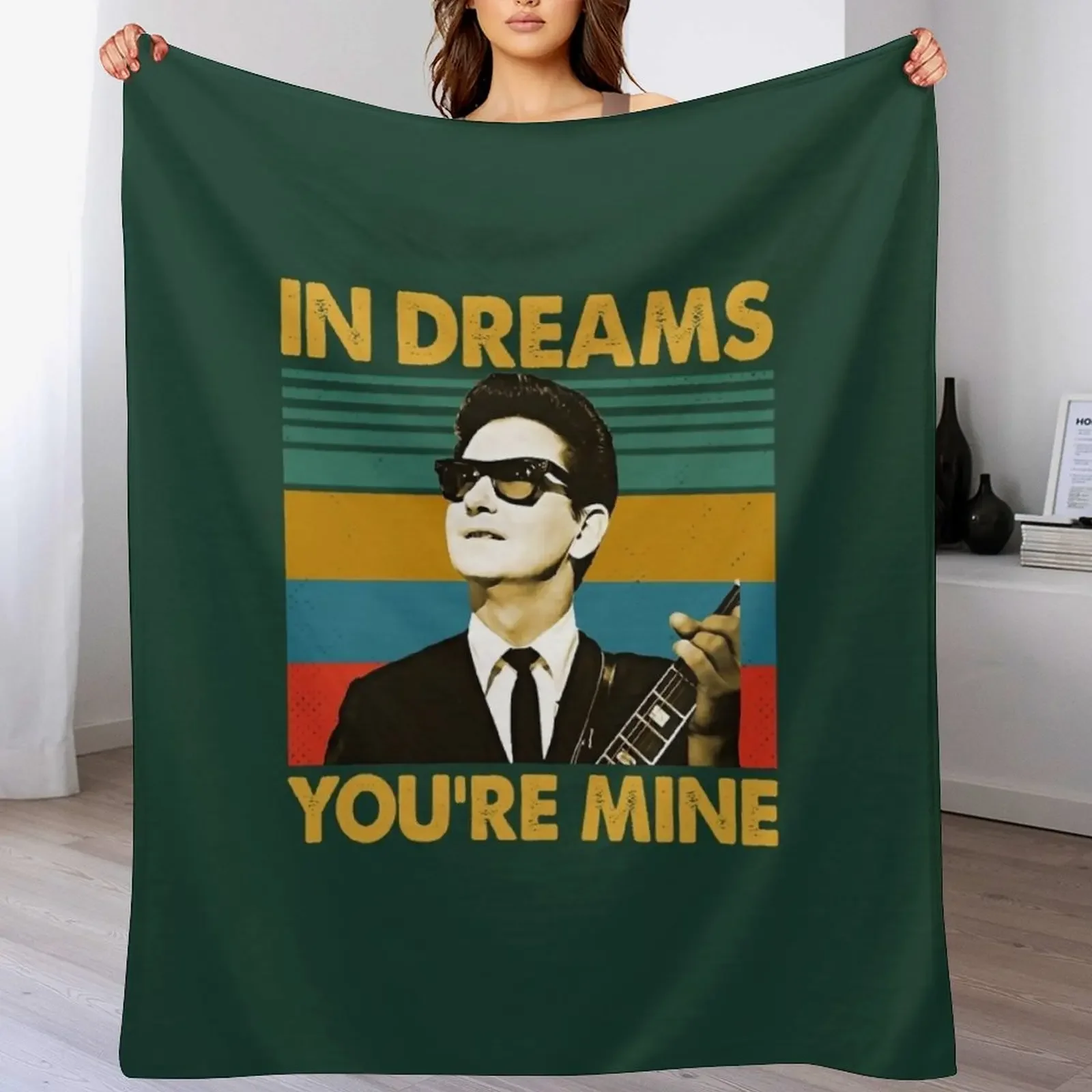 

In Dreams You're Mine Roy Orbison Throw Blanket Shaggy Furry Soft Blanket for Bedroom Living Room