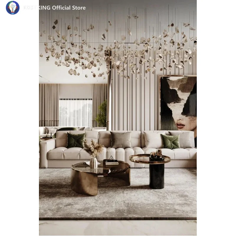 Customized Glass Stone Pendant Lamps Hotel Lobby Banquet Hall Art Decoration Modern Lighting Chandelier