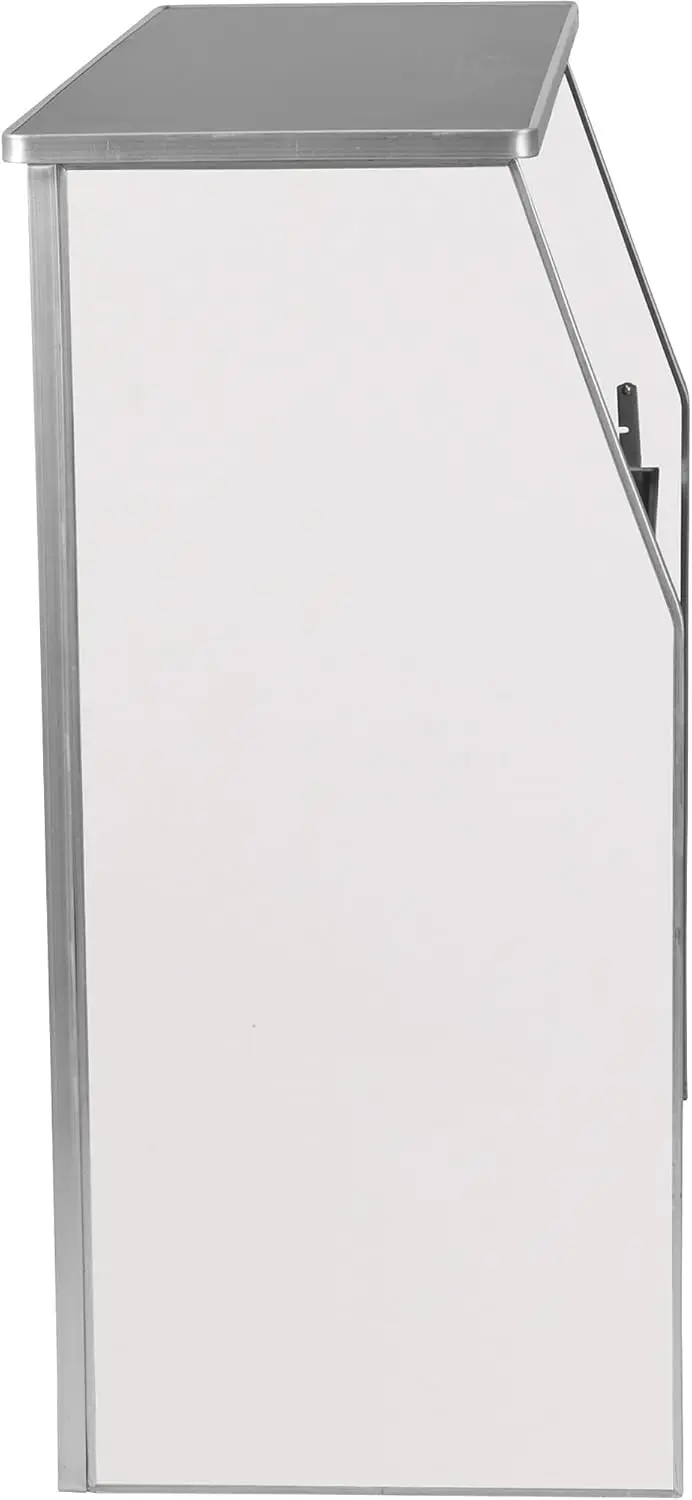 4' Folding Portable Event Bar With Top And Middle Shelves, Mobile Laminate Foldable Bar For Parties And Events, White