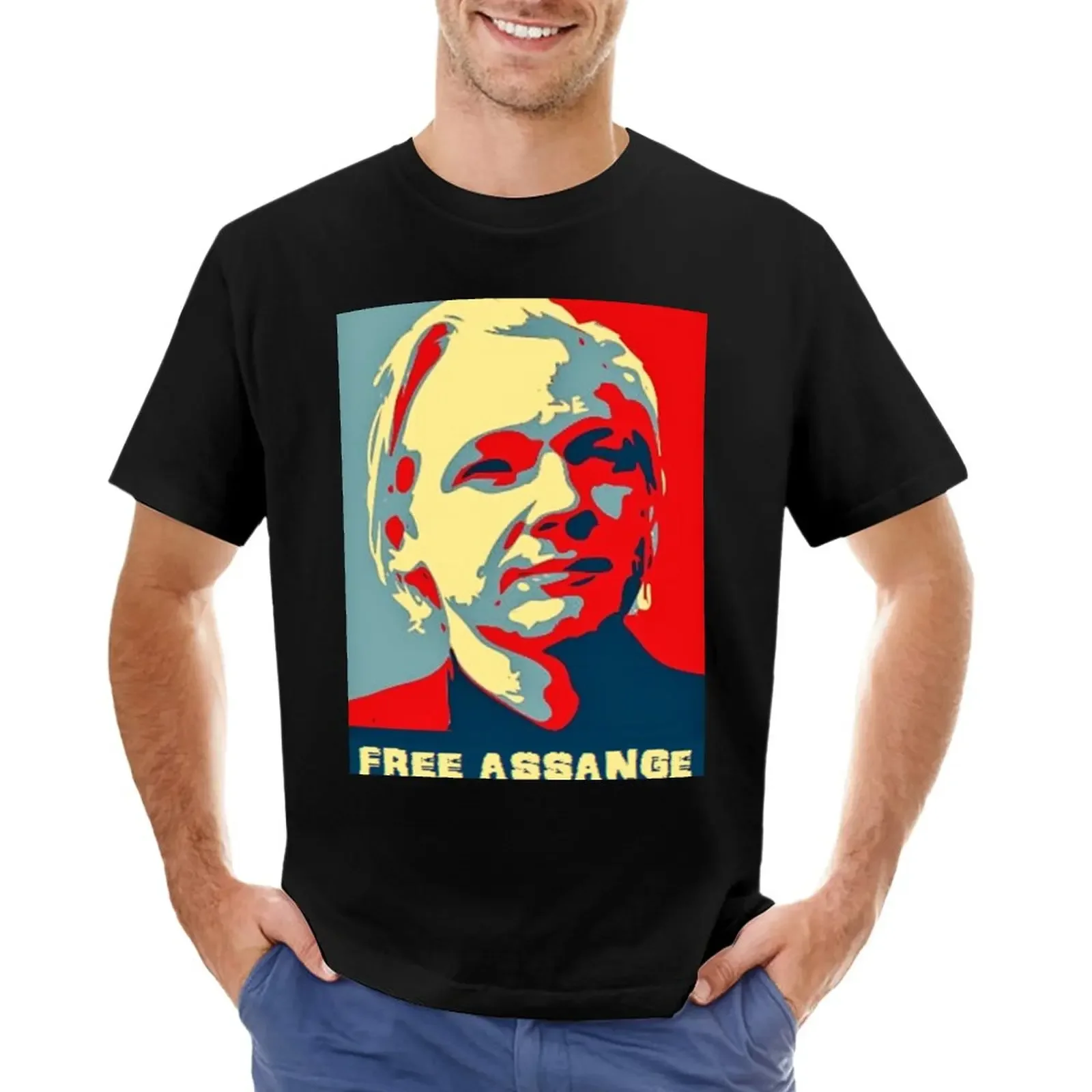 

FREE ASSANGE T-Shirt aesthetic clothes for a boy tees t shirts for men cotton