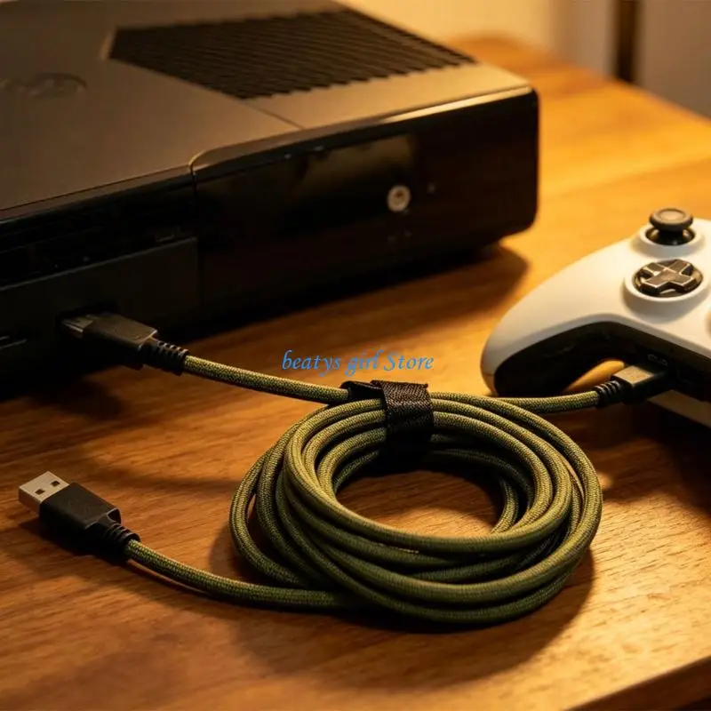 C7AB Flexible 3Meter USB C Charging Wire For Selected Gaming Game Controller Nylon Construction Quick Power Delivery