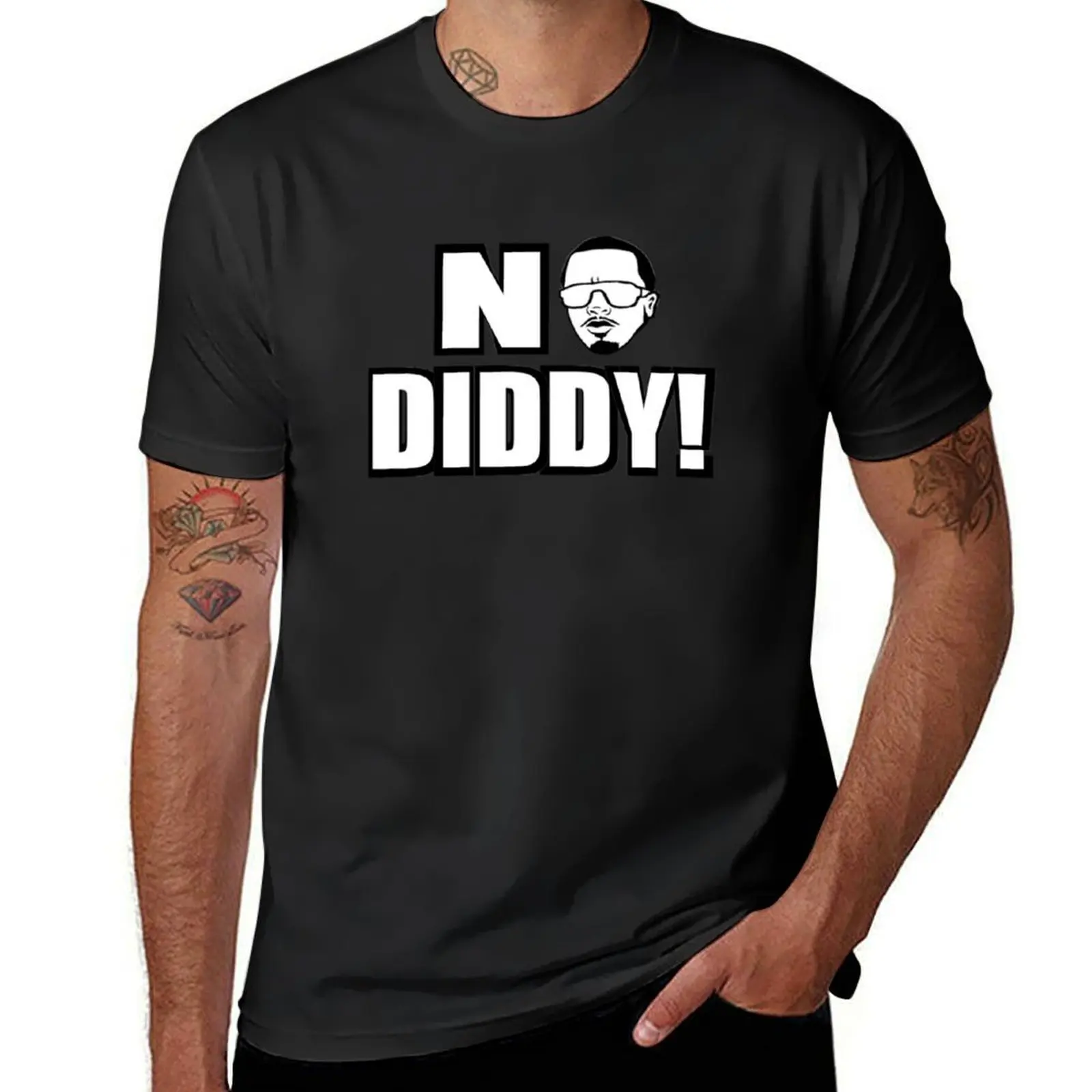 NO DIDDY White Tee T-Shirt Blouse anime plain Aesthetic clothing mens graphic t-shirts pack