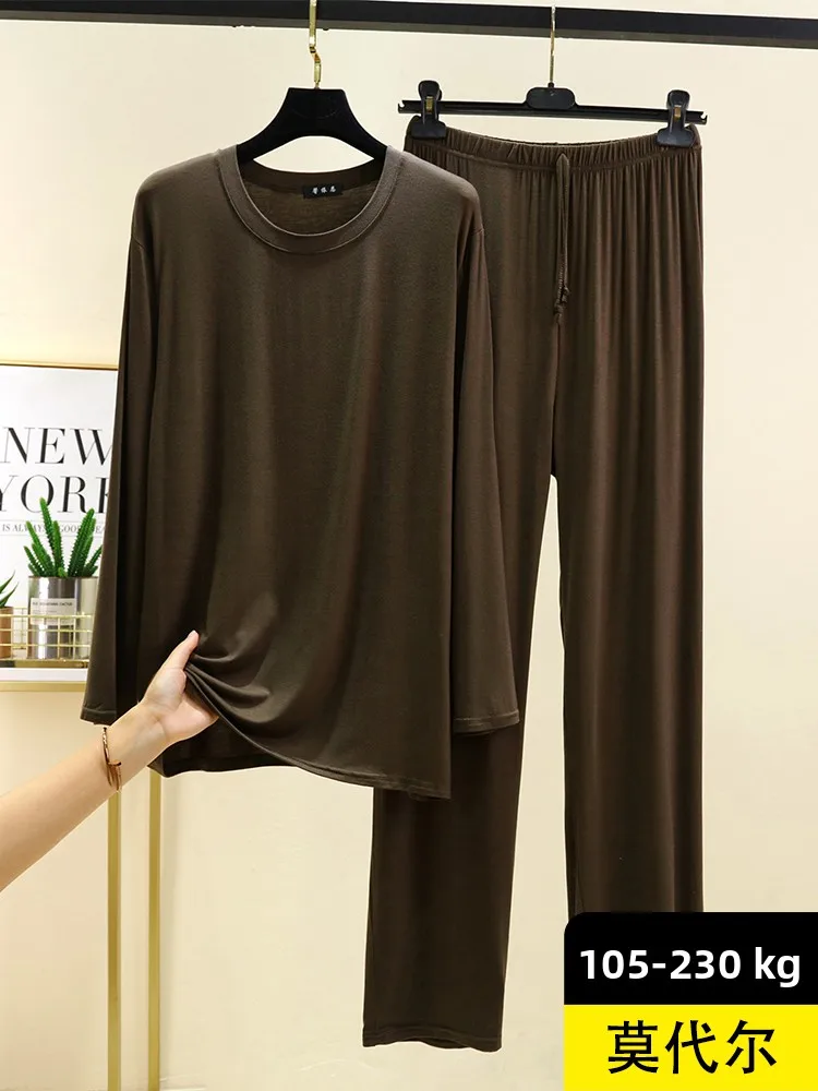 

Casual Modal Long Sve Spwear round Ne Home Clothes Set for Men Color Large Size Comfortable Home Leisure Suit