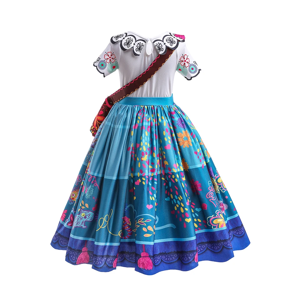 Girls Encanto Dress Kids Mirabel Isabela Princess Costume Children Halloween Party Clothes Girl Carnival Birthday Elegant Dress