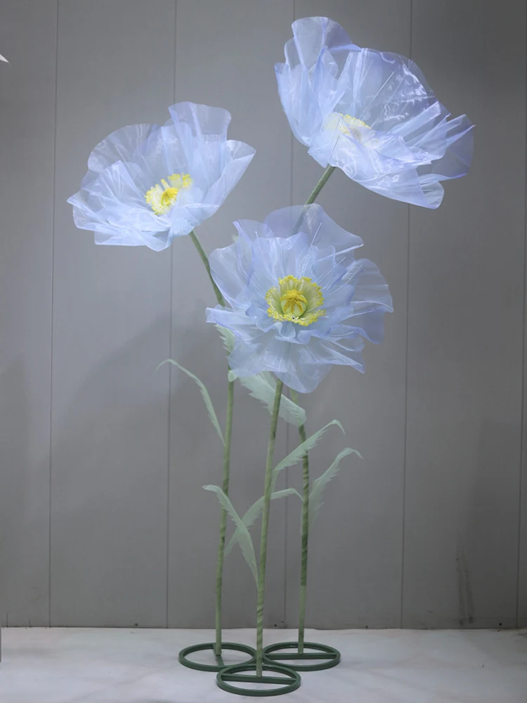 180 cm Zijden Klaproos Kunstbloemen Bruiloft Decoratie Bruiloft Weg Lood Bloem Etalage Party Garden Home Decoratie