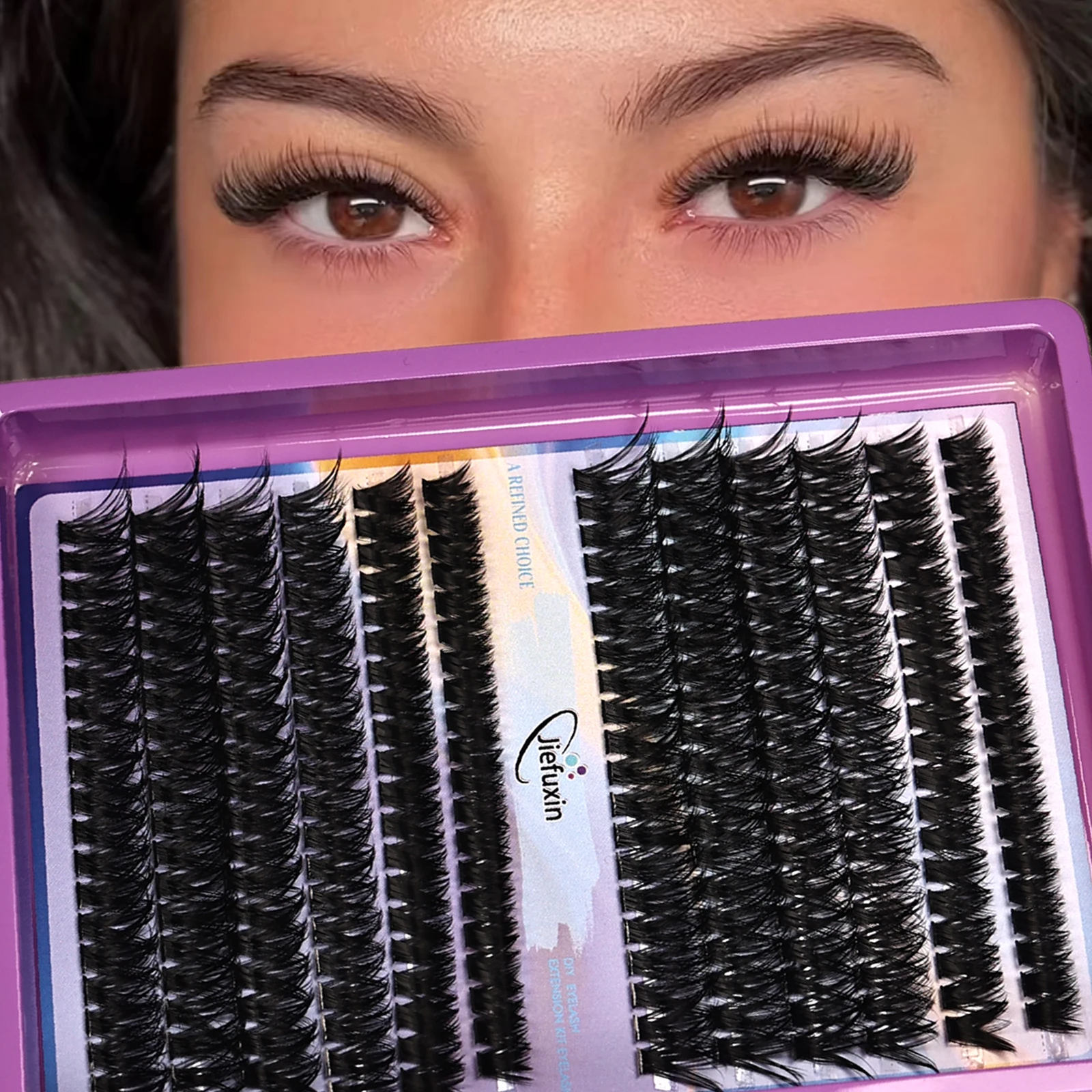 Cluster Eyelashes Individual Lash Extensions Mixed Tray DIY Self Volume Lashes Natural Long Look Reusable Cluster Lashes