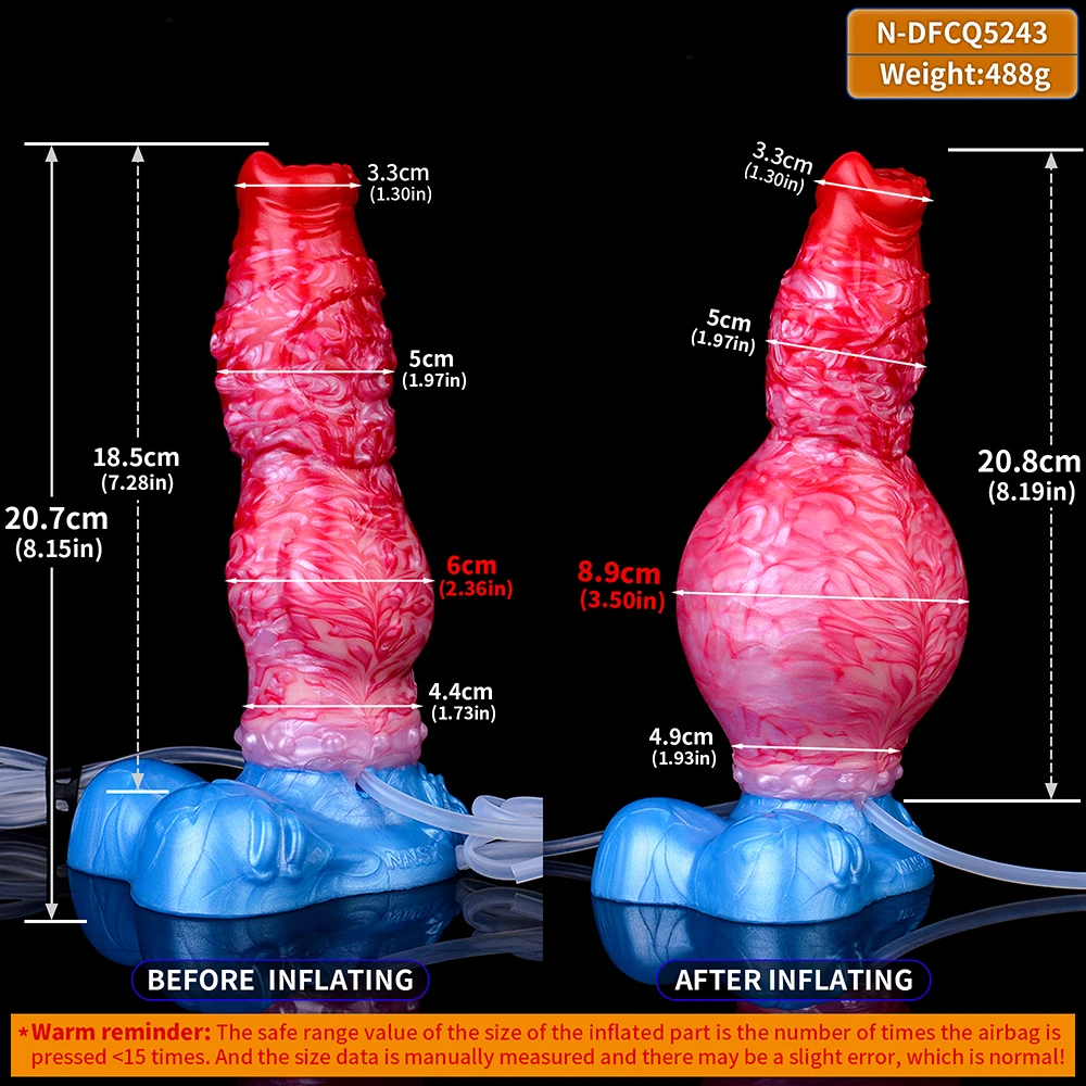 Mainan seks silikon Stimulator vagina Plug Anal simpul besar 8.9cm Dildo Anal kuda semprotan tiup mainan seks hewan Fetish Penis