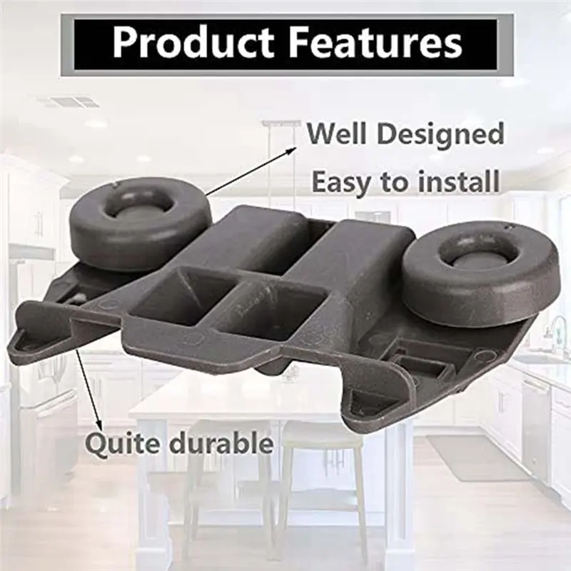 RANA Dishwasher Wheels 4 Packs W10195417 Dishwasher Wheel with STEEL Screws for for Wheels
