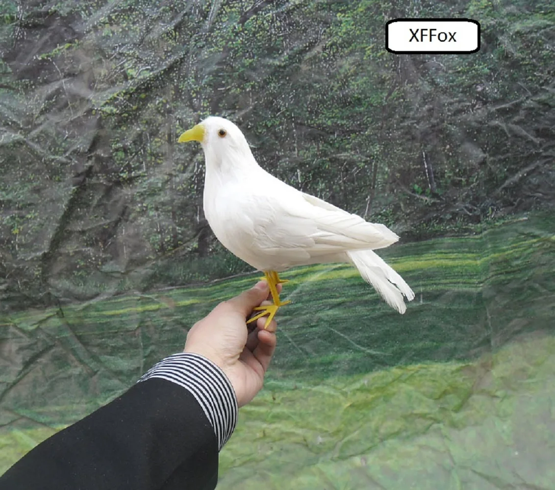 

cute real life pigeon model foam&feather white dove bird doll about 25cm xf0051