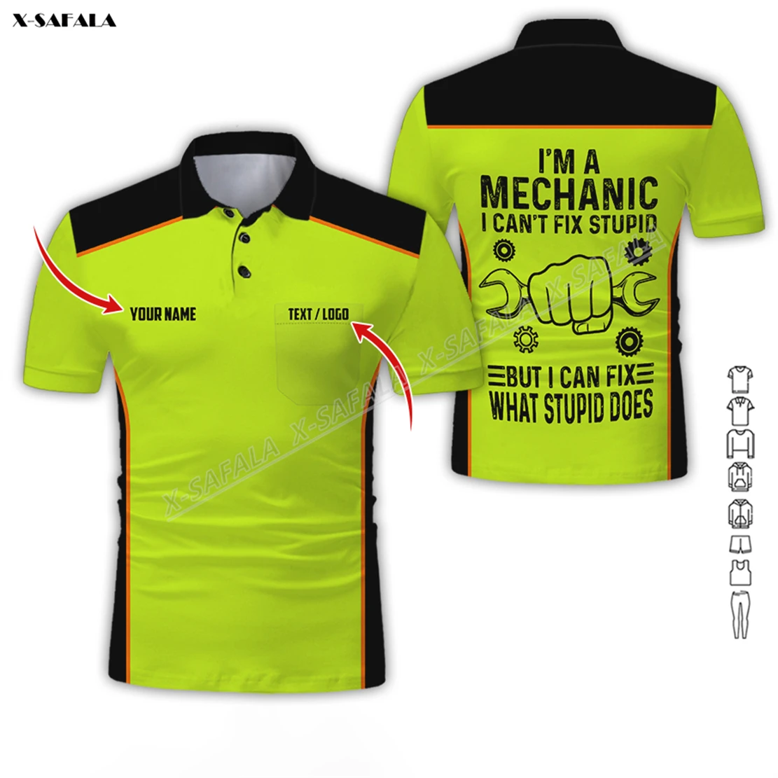 Mechanic Computer Repair Service 3D Printed Men Adult Polo Shirt Short Sleeve Top Tee Breathable Uniform Workwear Safety