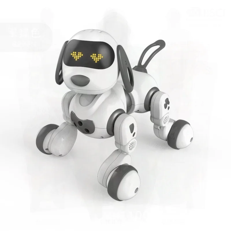 英佳18011知能プログラミングロボット犬リモコン電動玩具、音楽とダンス機能付き、幼児向け