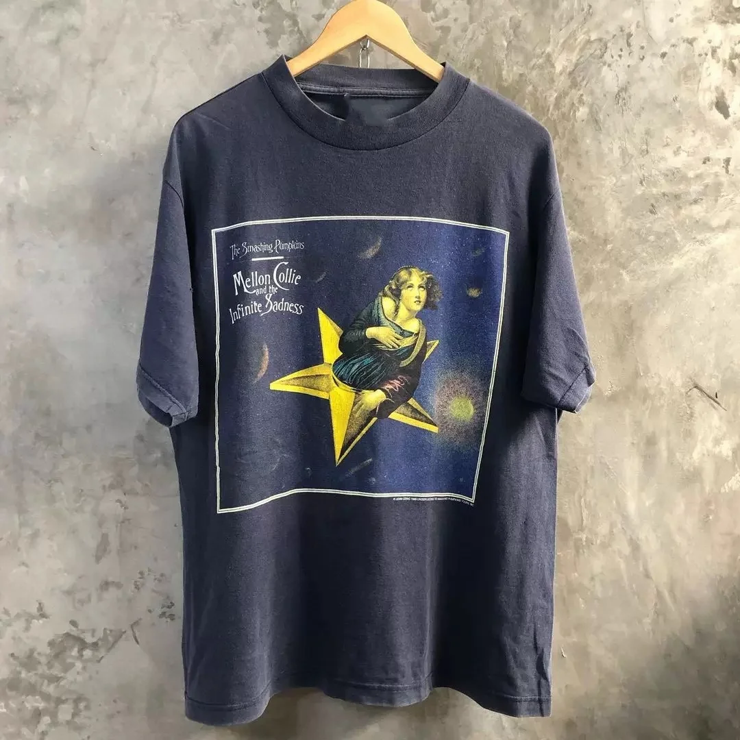 Vintage 1995 The Smashing Pumpkins Mellon Collie Graphic T-Shirt Cotton Men Women Streetwear Tee