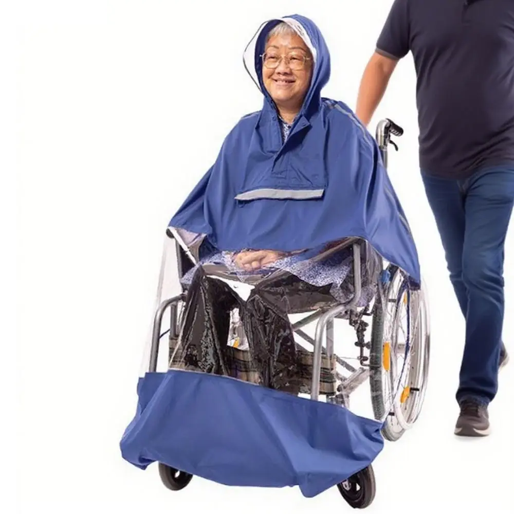 

Reusable Wheelchair Rain Poncho Waterproof Lightweight Electric Scooter Raincoat with Hood Packable Raincoat Cloak